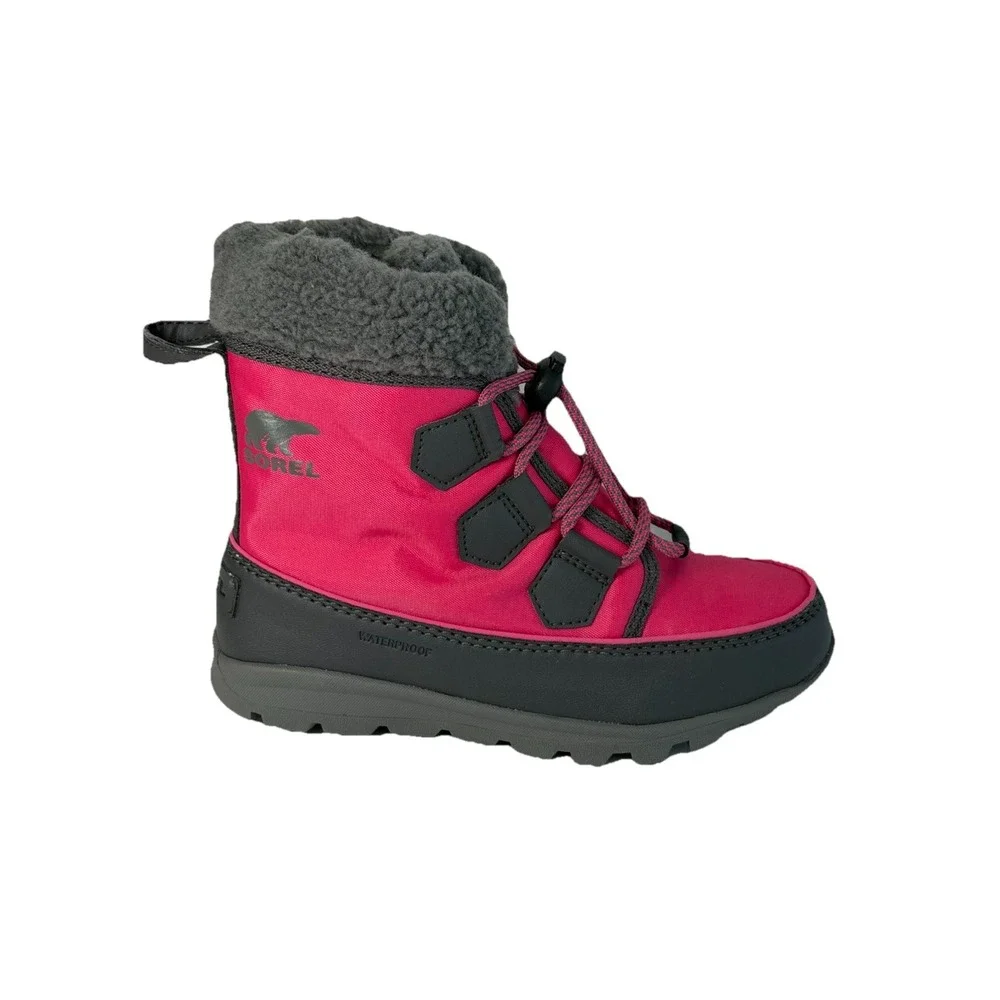 Sorel Youth Unisex Whitney Sherpa Short Winter Boot Pink‎ size 1Y NO BOX